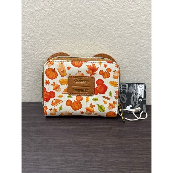 Loungefly Disney Mickey Mouse Pumpkin Fall Treats Wallet - Picture 2 of 3